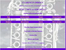 Tablet Screenshot of clarinetsdirect.biz